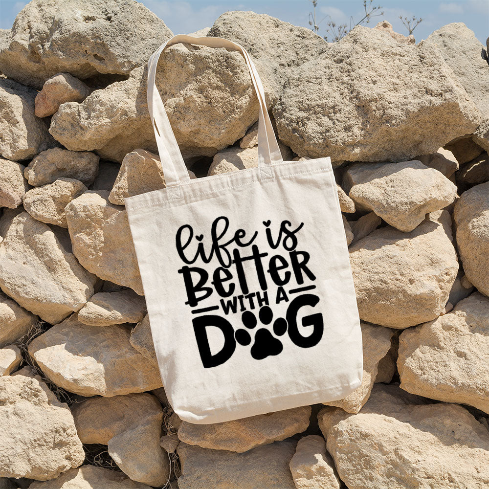 Life Is Better With A Dog With A Paw Totes at $22.95 found at Personalizedpetlovergifts