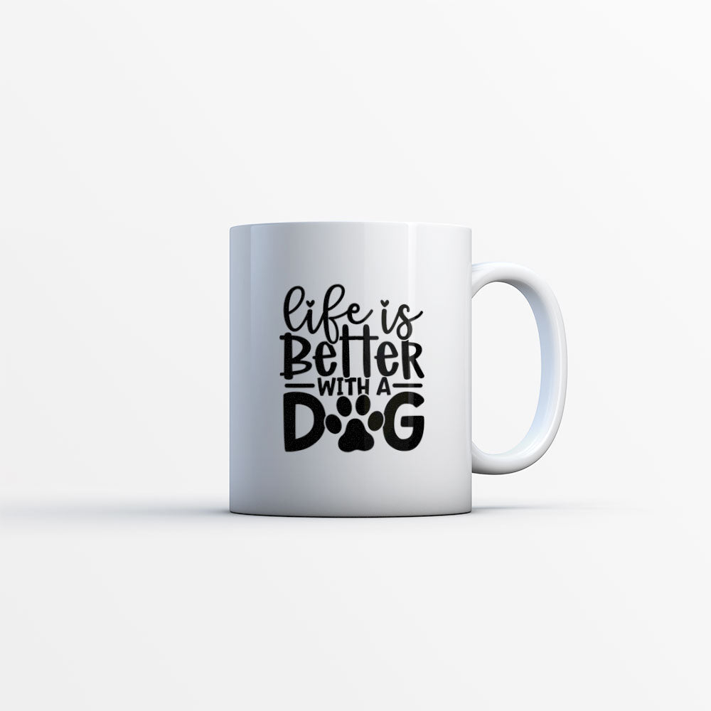 Life Is Better With A Dog With A Paw Mugs at $13.95 found at Personalizedpetlovergifts