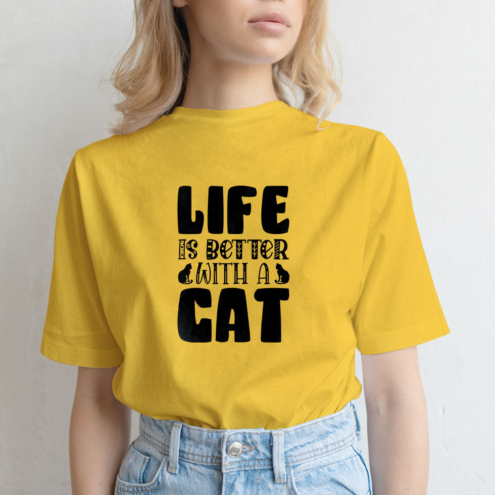 Life Is Good With a Cat Unisex T-Shirt at $22.95 found at Personalizedpetlovergifts