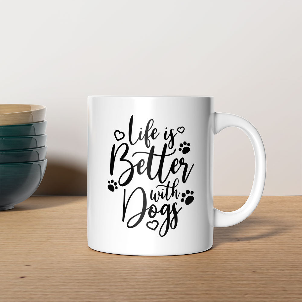 Life Is Better With Dogs Mugs at $13.95 found at Personalizedpetlovergifts