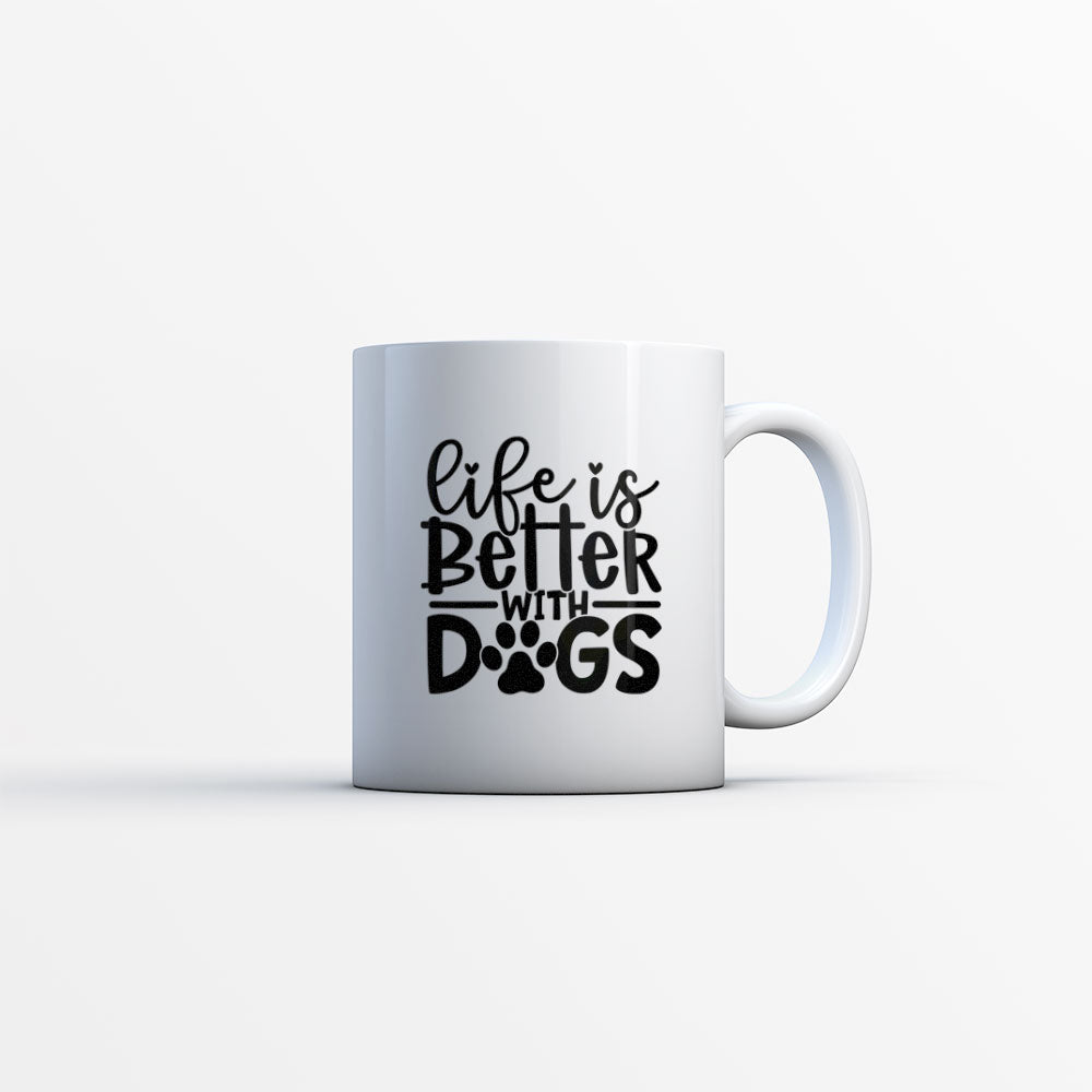 Life Is Better With Dogs With A Paw Mugs at $13.95 found at Personalizedpetlovergifts