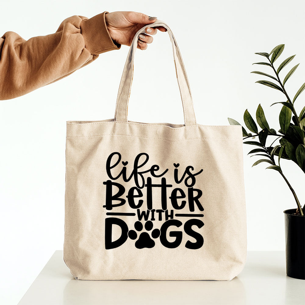 Life Is Better With Dogs With A Paw Totes at $22.95 found at Personalizedpetlovergifts