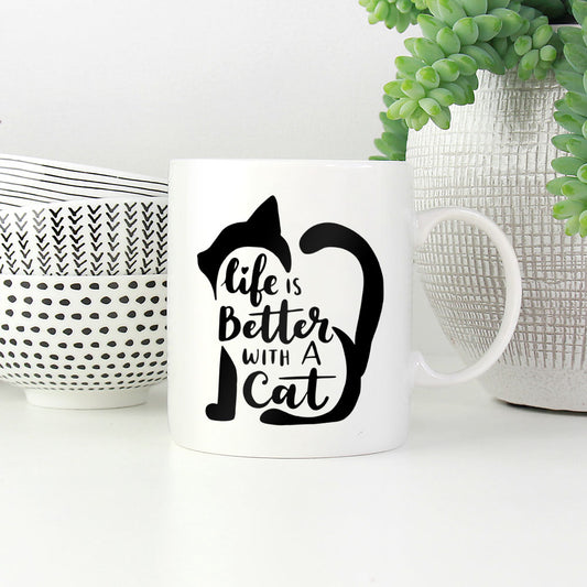 life is better with cats Coffee Mug at $13.95 found at Personalizedpetlovergifts