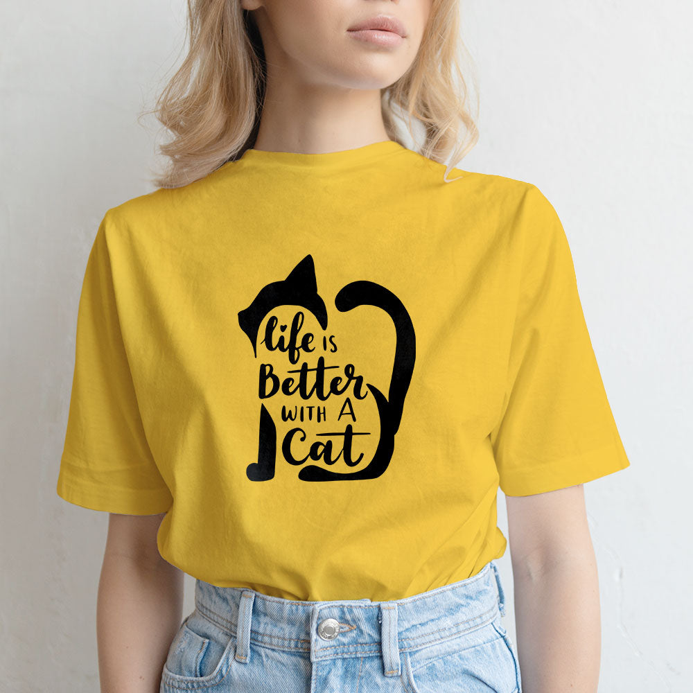 life is better with cats Unisex T-Shirt at $22.95 found at Personalizedpetlovergifts