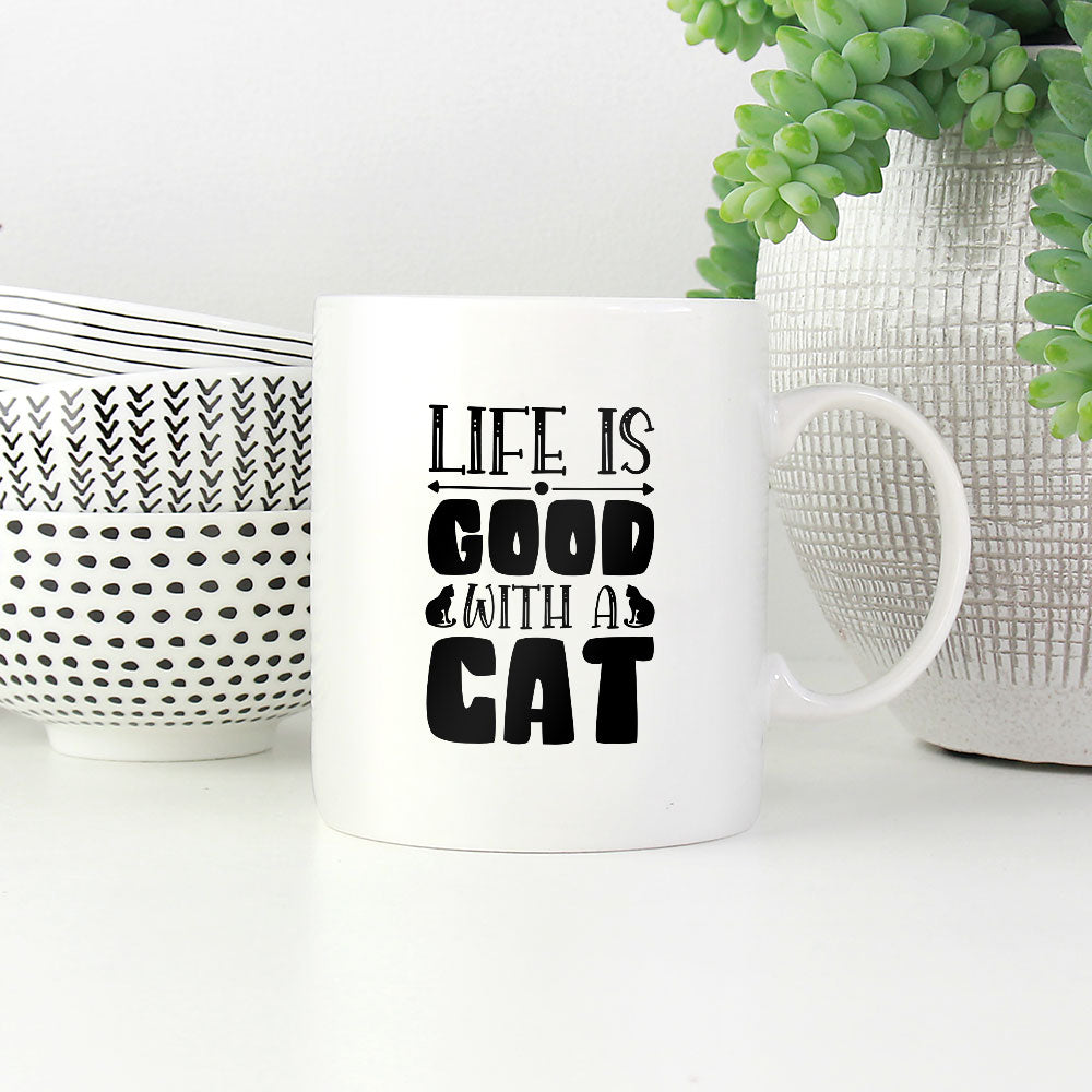 life is better wit cats Coffee Mug at $13.95 found at Personalizedpetlovergifts