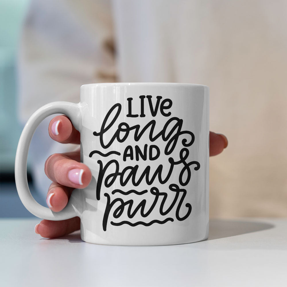 Live Long And Paws Purr Coffee Mug at $13.95 found at Personalizedpetlovergifts