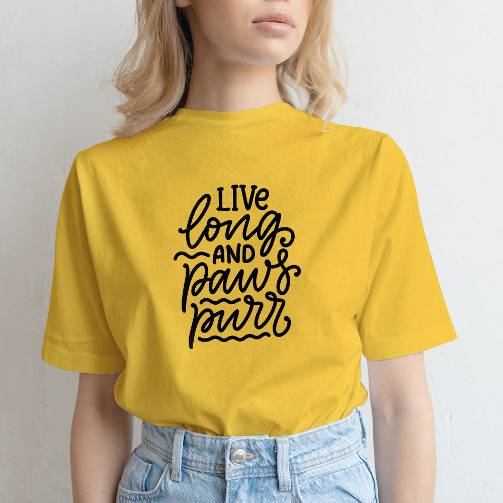 Live Long And Paws Purr Unisex T-Shirt at $22.95 found at Personalizedpetlovergifts