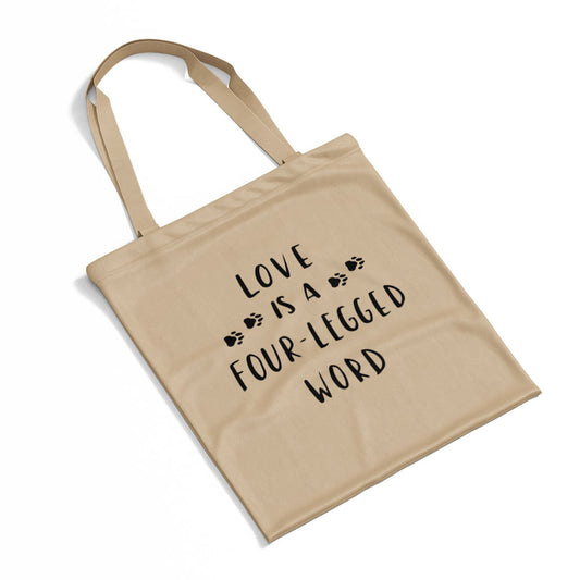 Love Is A Fur Legged Word Totes at $22.95 found at Personalizedpetlovergifts