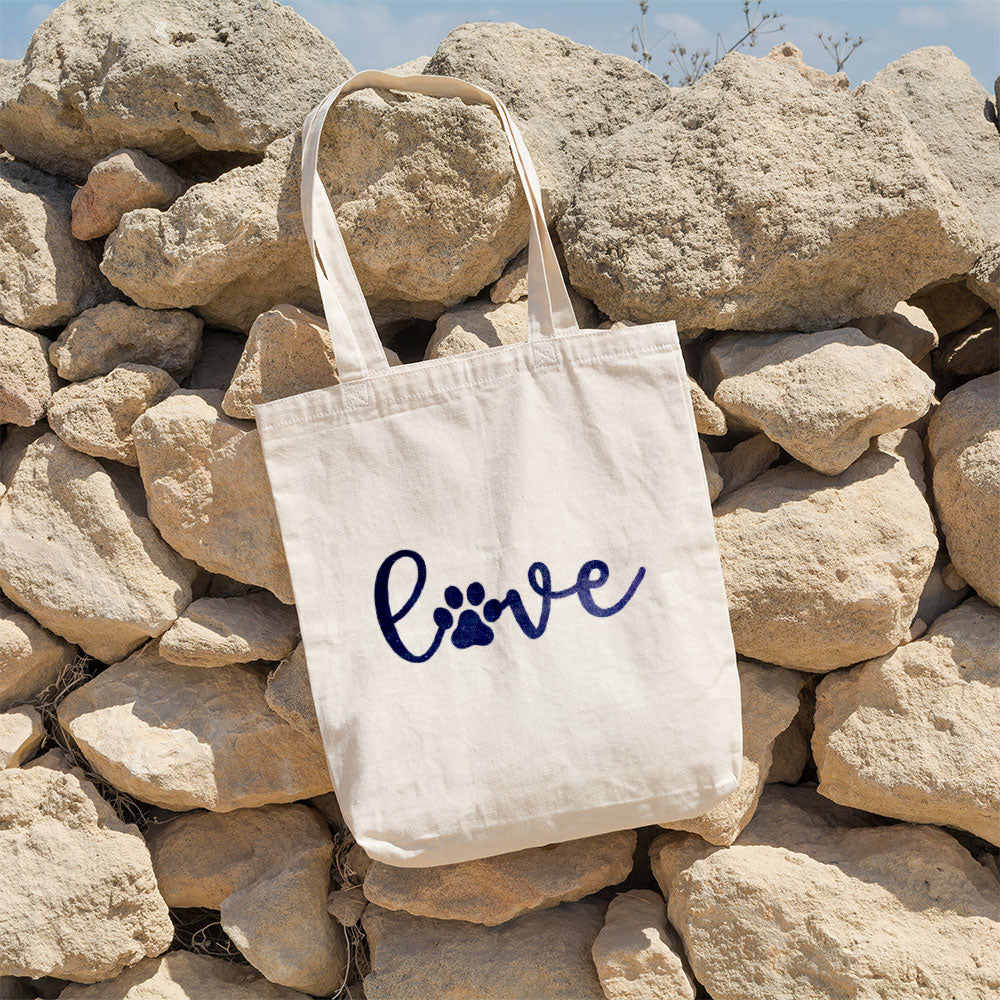 Love Paw With Galaxy Font Totes at $22.95 found at Personalizedpetlovergifts