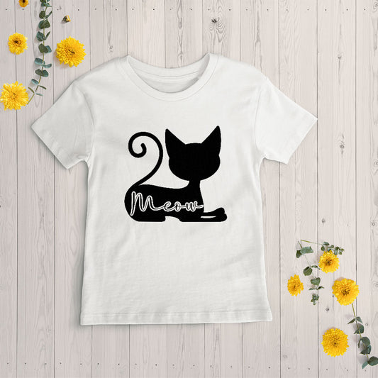 Meow In a Cat Silhouette Unisex T-Shirt at $22.95 found at Personalizedpetlovergifts