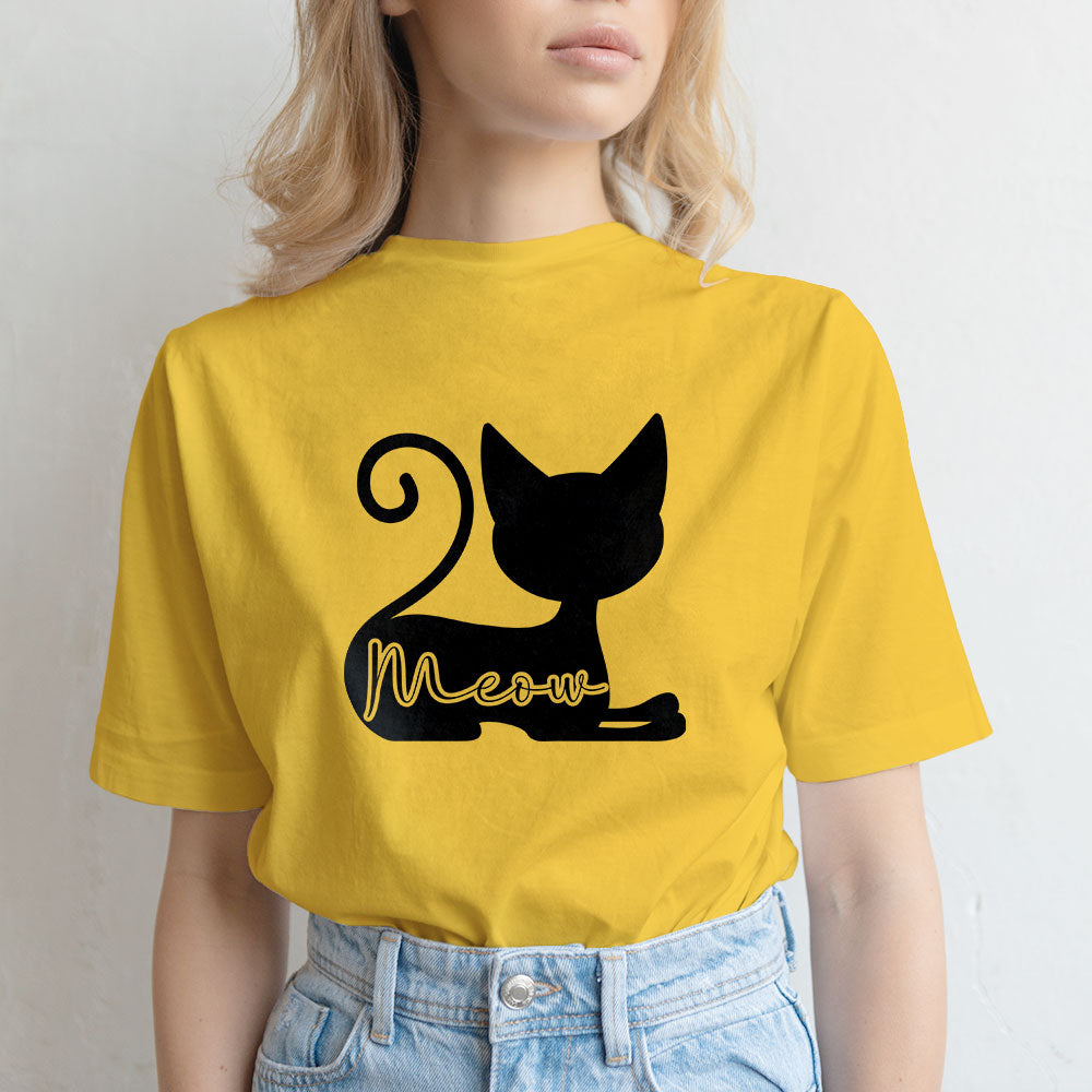 Meow In a Cat Silhouette Unisex T-Shirt at $22.95 found at Personalizedpetlovergifts