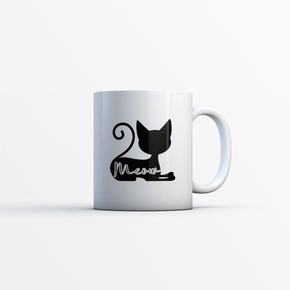 Meow In a Cat Silhouette Coffee Mug at $13.95 found at Personalizedpetlovergifts