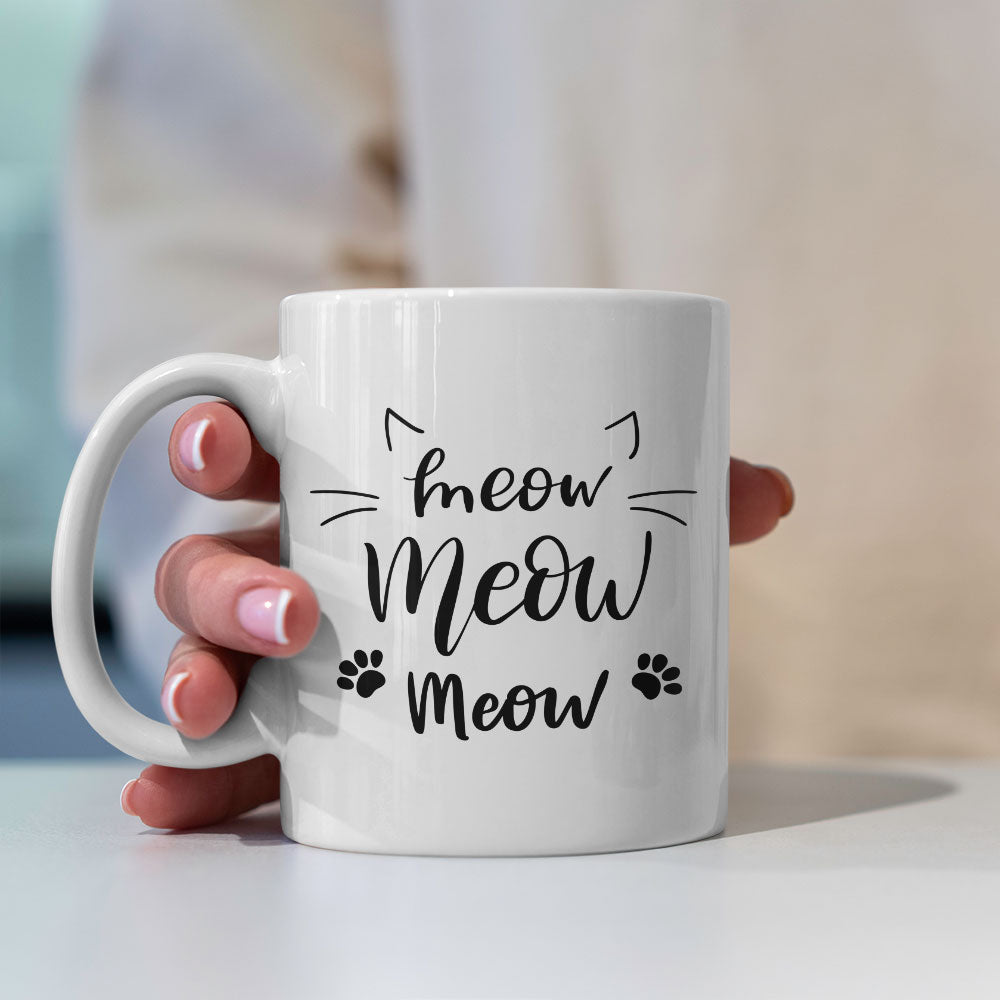 Meow Meow Coffee Mug at $13.95 found at Personalizedpetlovergifts