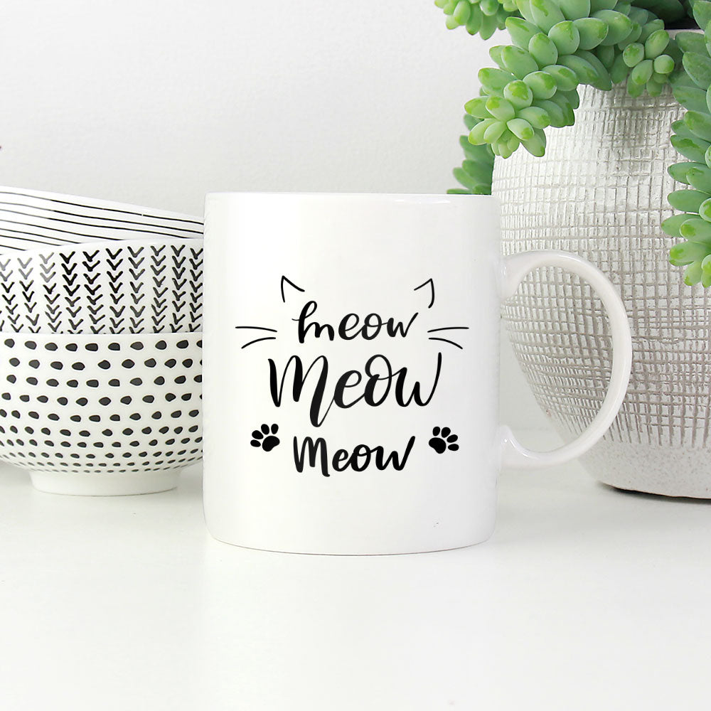 Meow Meow Coffee Mug at $13.95 found at Personalizedpetlovergifts