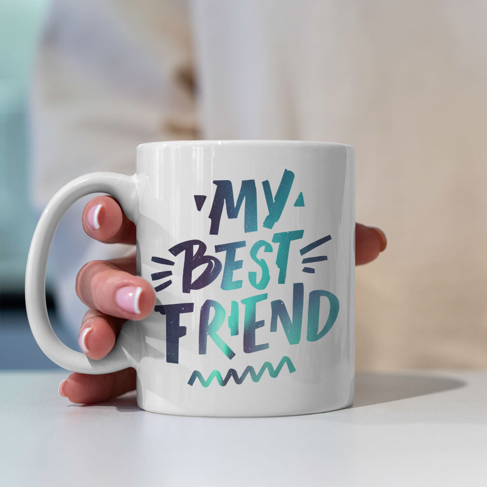 My Best Friend with Green Galaxy font Mugs at $13.95 found at Personalizedpetlovergifts