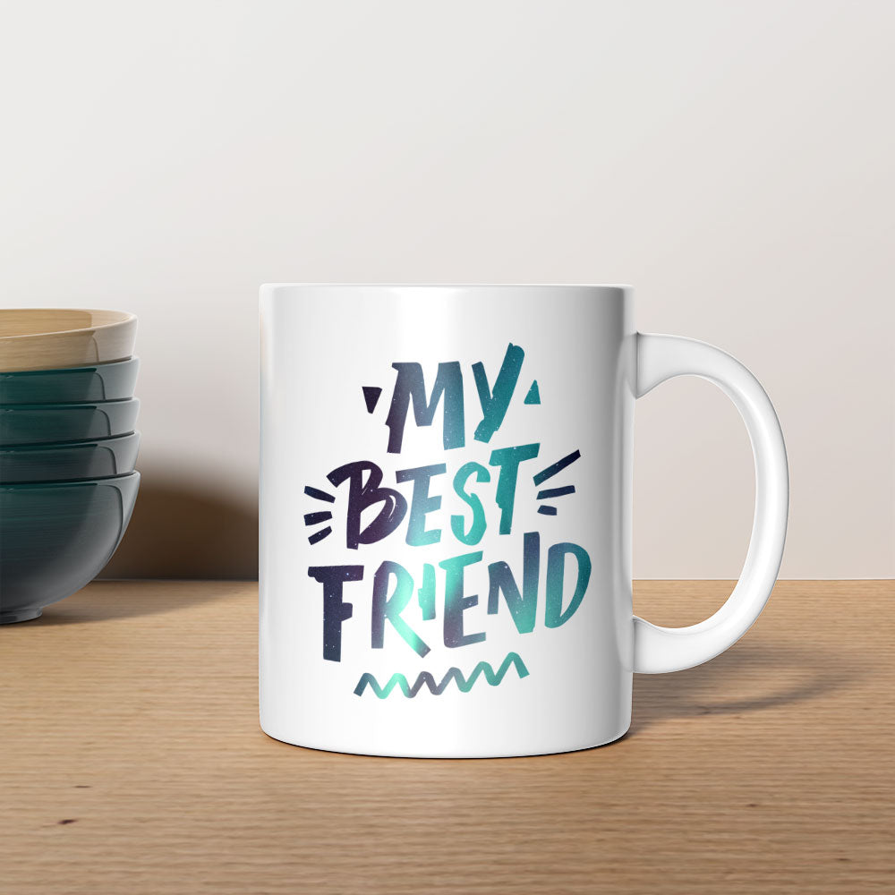 My Best Friend with Green Galaxy font Mugs at $13.95 found at Personalizedpetlovergifts