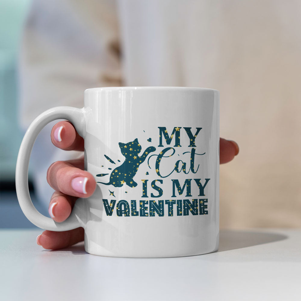 My Cat is My Valentine In Star Pattern Mug at $13.95 found at Personalizedpetlovergifts