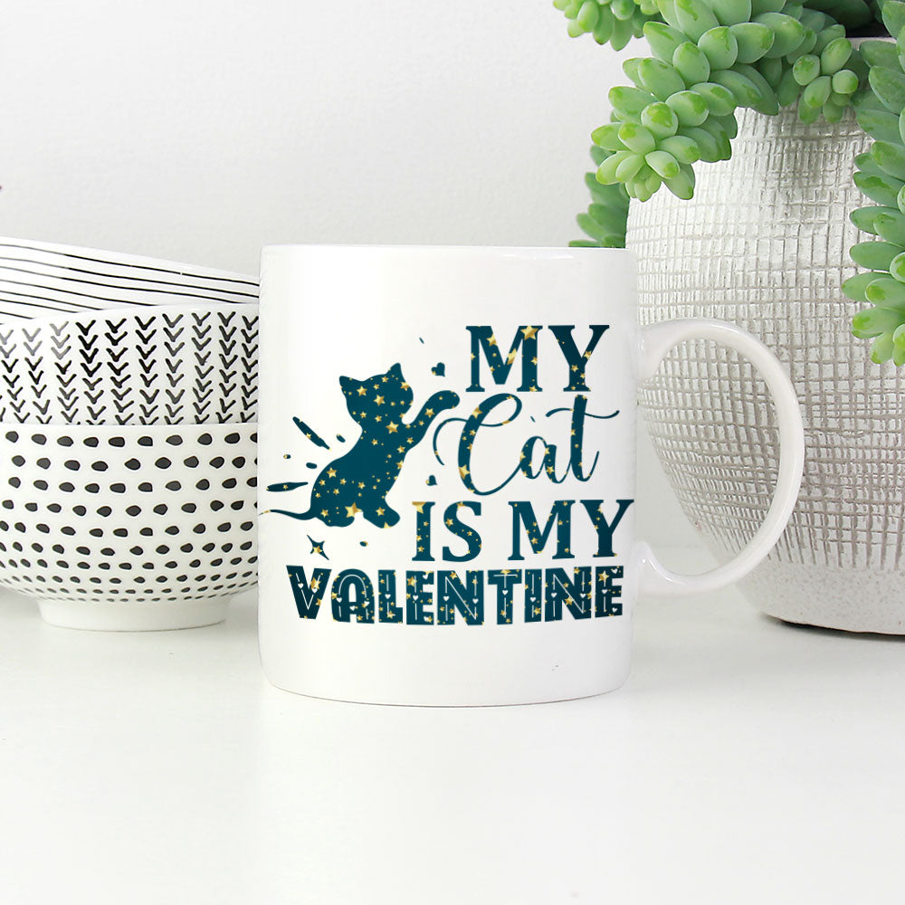 My Cat is My Valentine In Star Pattern Mug at $13.95 found at Personalizedpetlovergifts