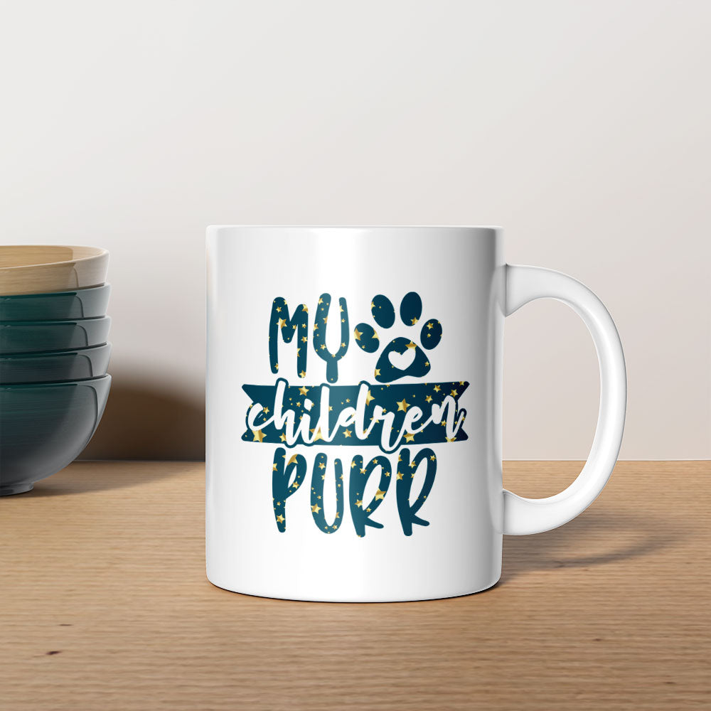 My Children Purr In Star Pattern Mug at $13.95 found at Personalizedpetlovergifts