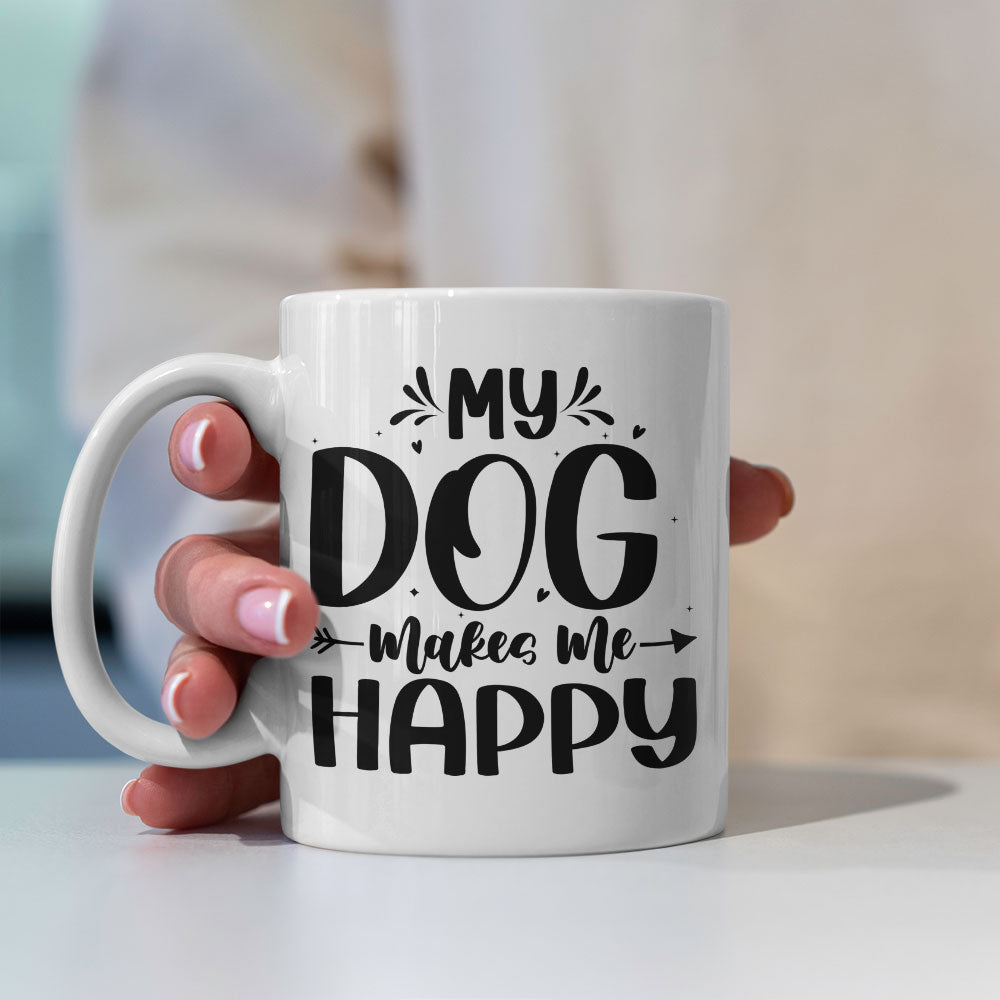 My Dog Makes Me Happy Mugs at $13.95 found at Personalizedpetlovergifts