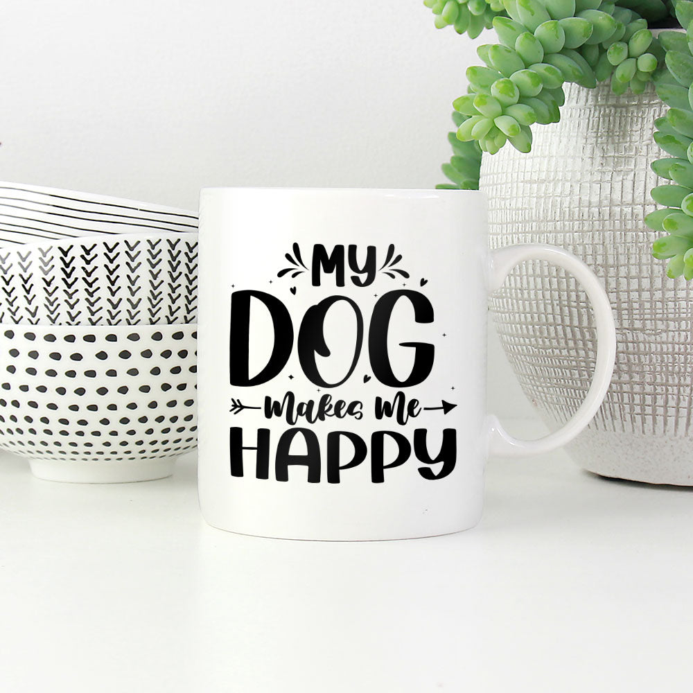 My Dog Makes Me Happy Mugs at $13.95 found at Personalizedpetlovergifts