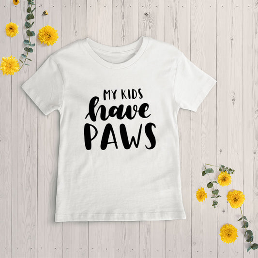 my kids have paws Unisex T-Shirt at $22.95 found at Personalizedpetlovergifts