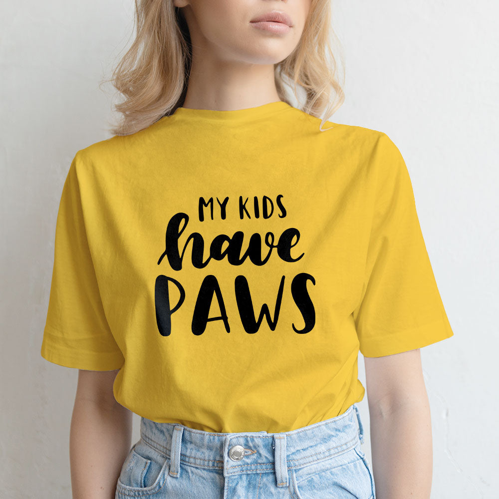 my kids have paws Unisex T-Shirt at $22.95 found at Personalizedpetlovergifts