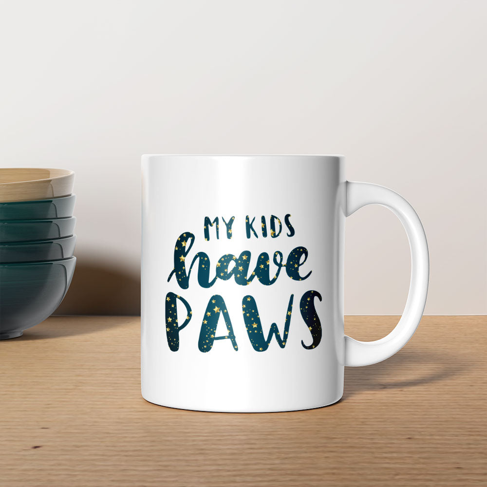 My Kids Have Paws In Star Pattern Mug at $13.95 found at Personalizedpetlovergifts