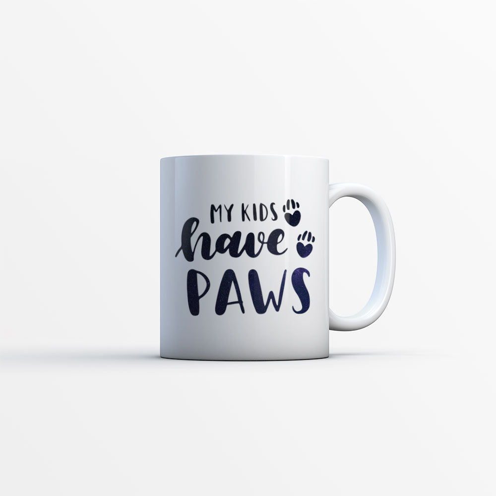 My Kids Have Paws with Green Galaxy font Mugs at $13.95 found at Personalizedpetlovergifts