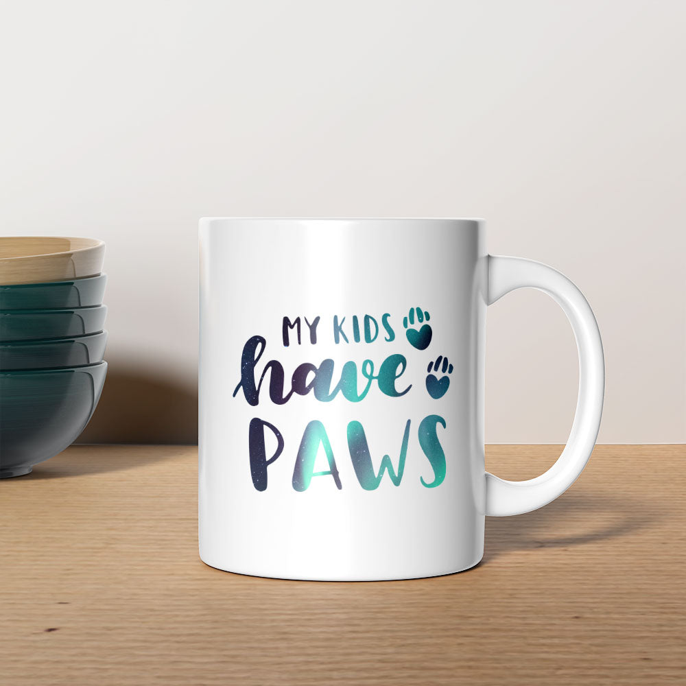 My Kids Have Paws With Hearts Mugs at $13.95 found at Personalizedpetlovergifts