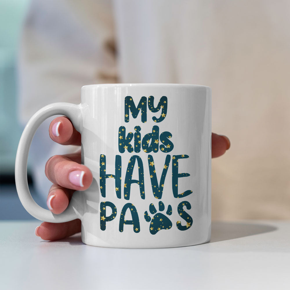 My Kids Have Paws with star font Mugs at $13.95 found at Personalizedpetlovergifts