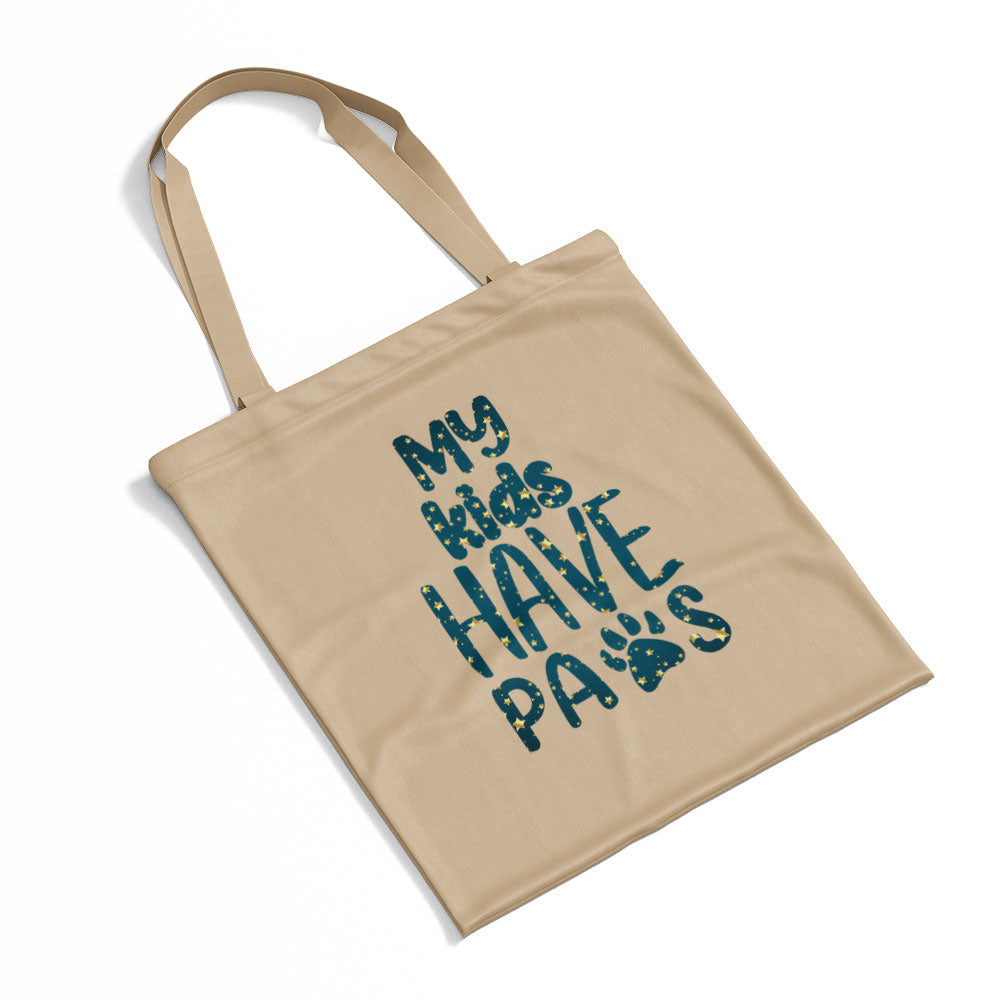 My Kids Have Paws With Star Font Totes at $22.95 found at Personalizedpetlovergifts