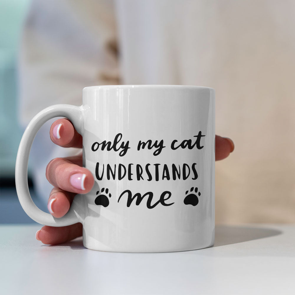 Only My Cat Understands Me With Hearts Coffee Mug at $13.95 found at Personalizedpetlovergifts