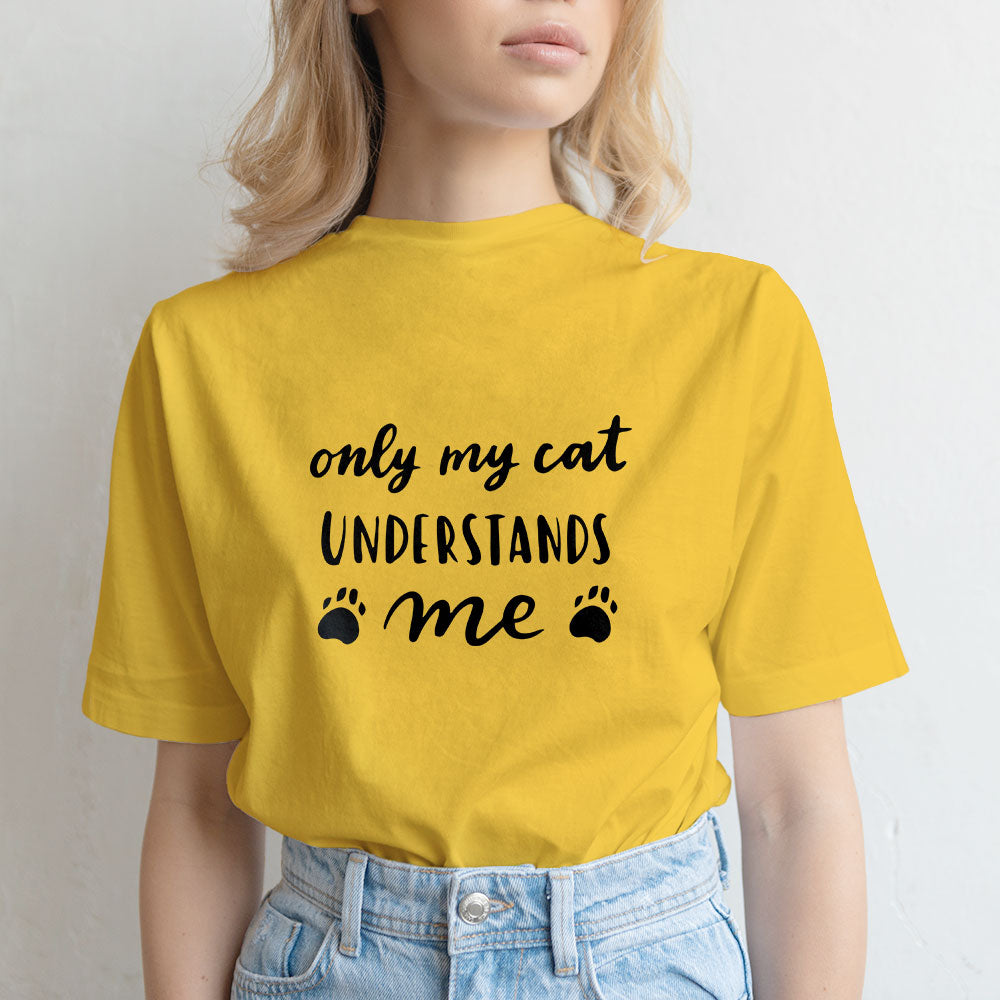 Only My Cat Understands Me With Hearts Unisex T-Shirt at $22.95 found at Personalizedpetlovergifts