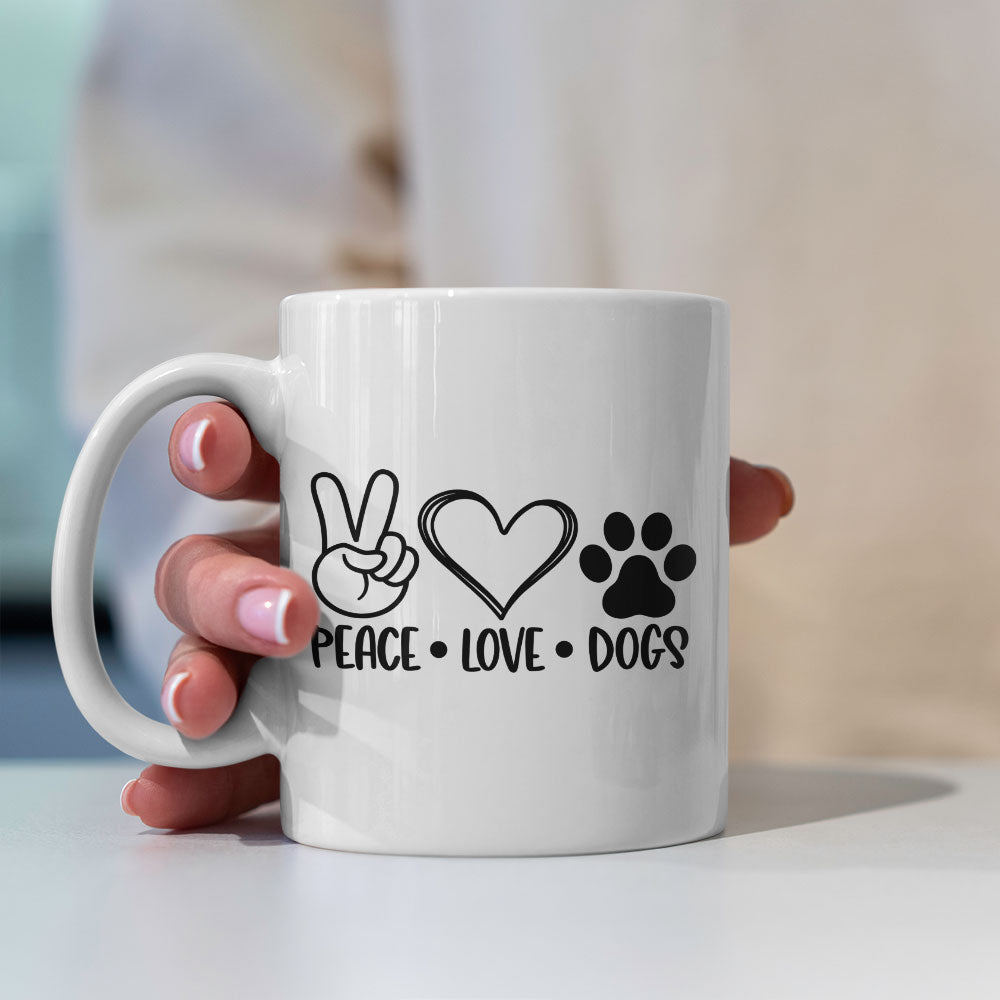 Peave Love Dogs Mugs at $13.95 found at Personalizedpetlovergifts