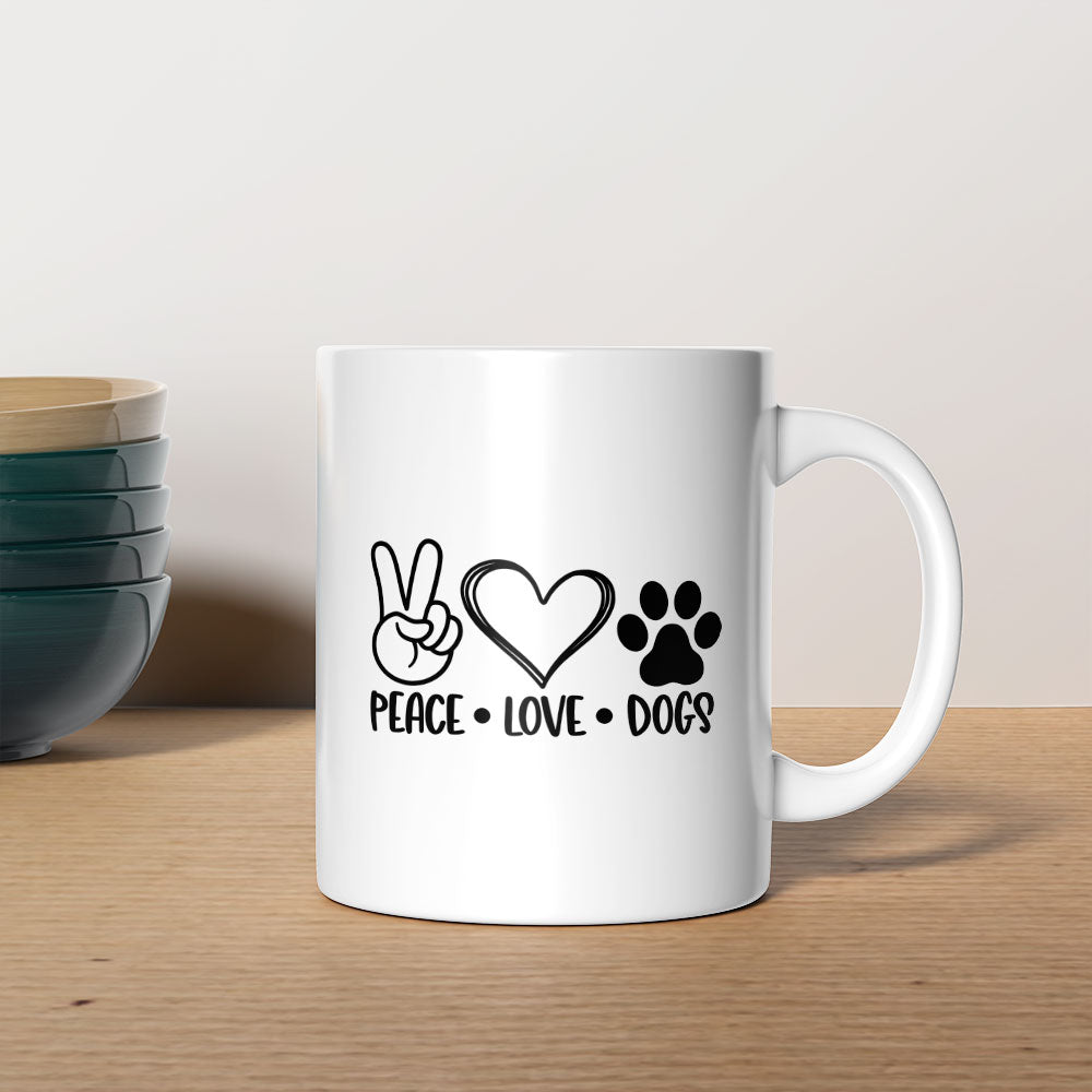 Peave Love Dogs Mugs at $13.95 found at Personalizedpetlovergifts