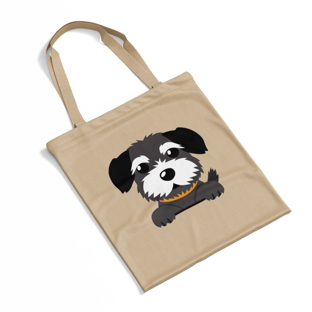 Peeking Black White Puppy Totes at $22.95 found at Personalizedpetlovergifts