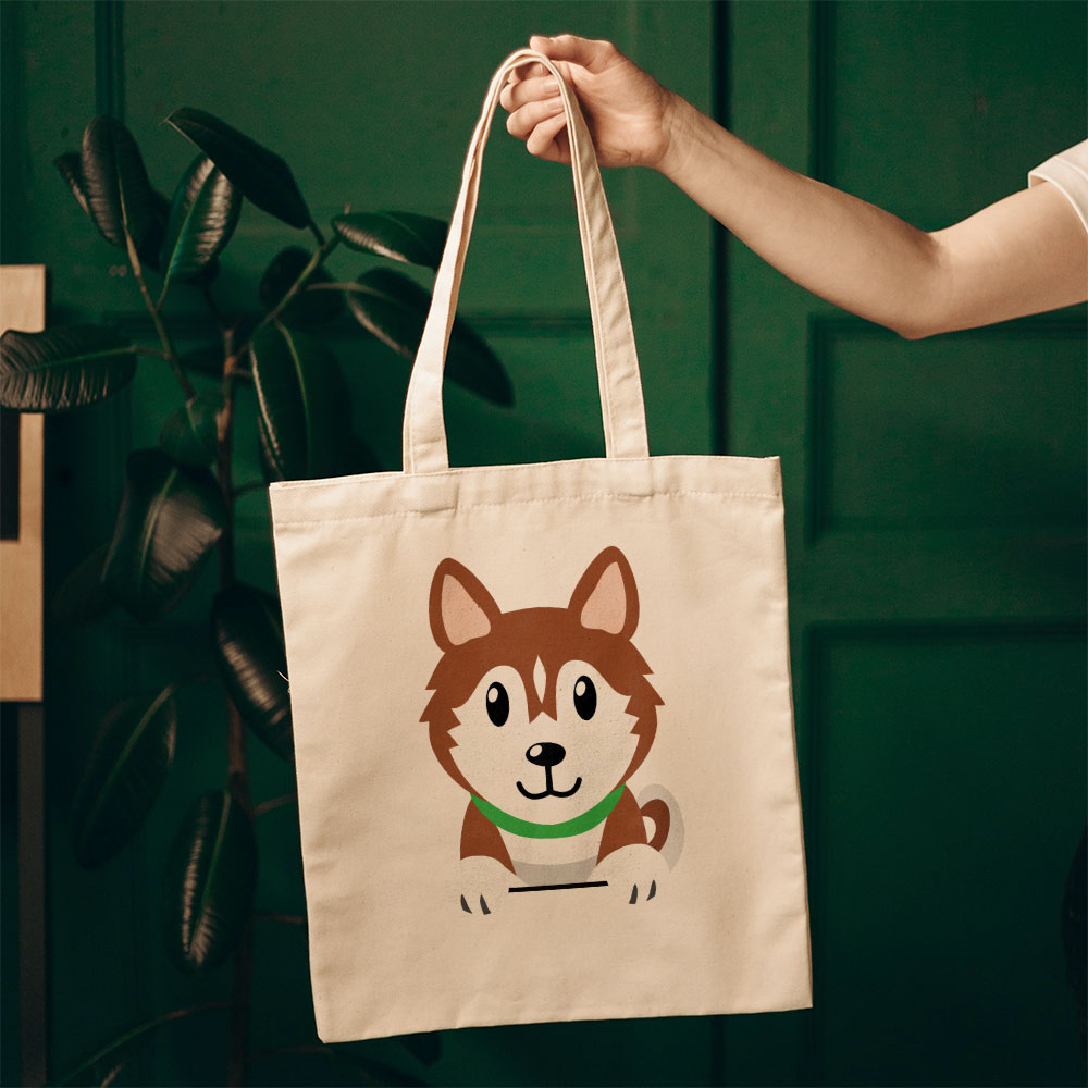 Peeking Brown Husky Totes at $22.95 found at Personalizedpetlovergifts