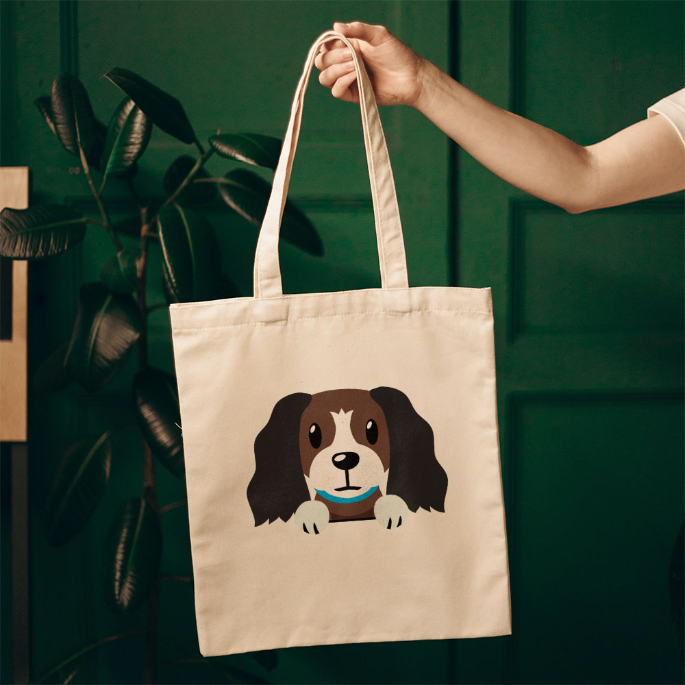 Peeking Brown Spaniel Totes at $22.95 found at Personalizedpetlovergifts