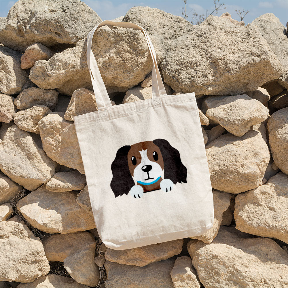 Peeking Brown Spaniel Totes at $22.95 found at Personalizedpetlovergifts