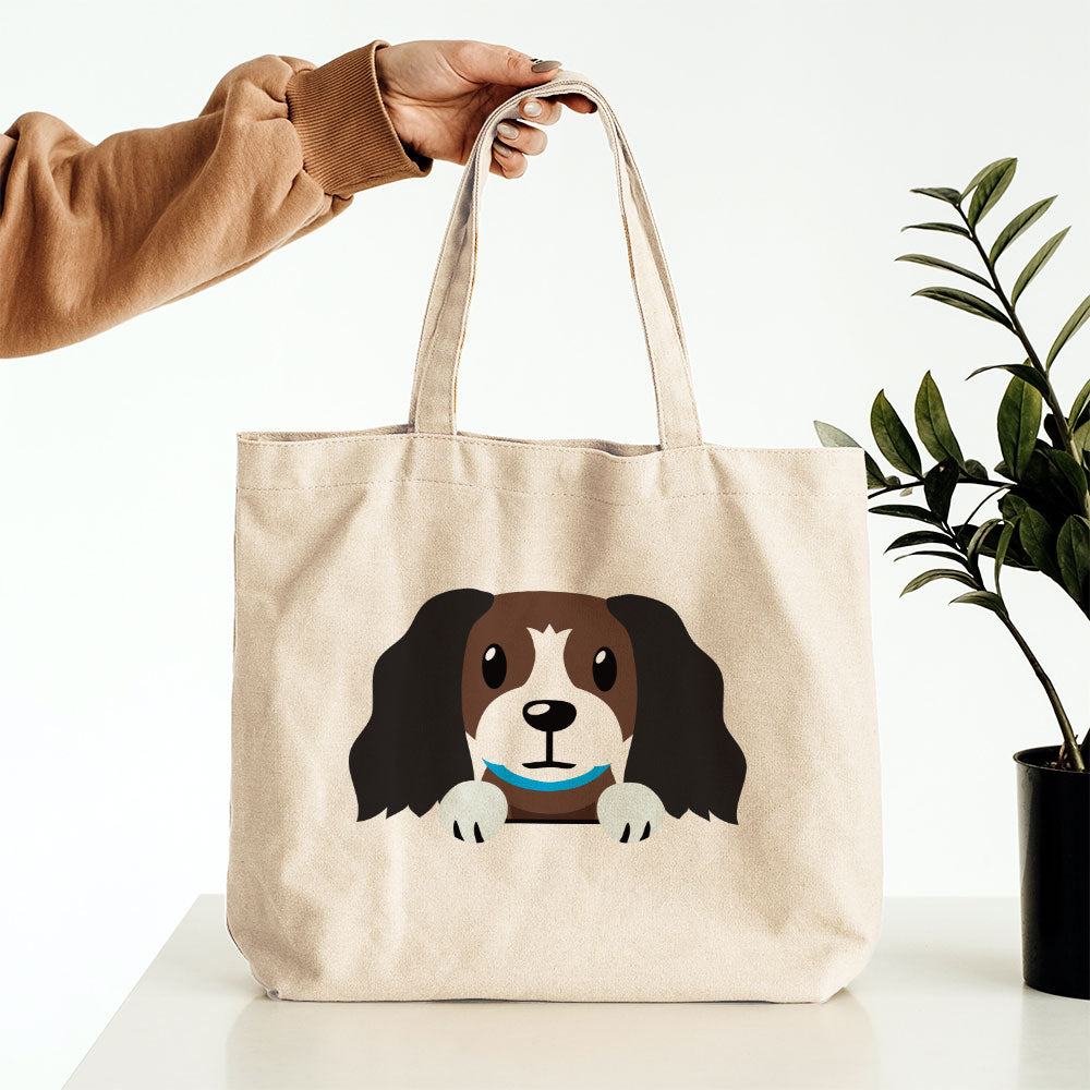 Peeking Brown Spaniel Totes at $22.95 found at Personalizedpetlovergifts