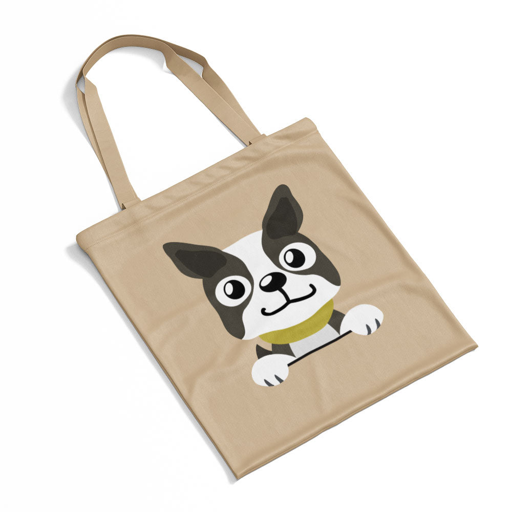 Peeking Bulldog Brown White Totes at $22.95 found at Personalizedpetlovergifts