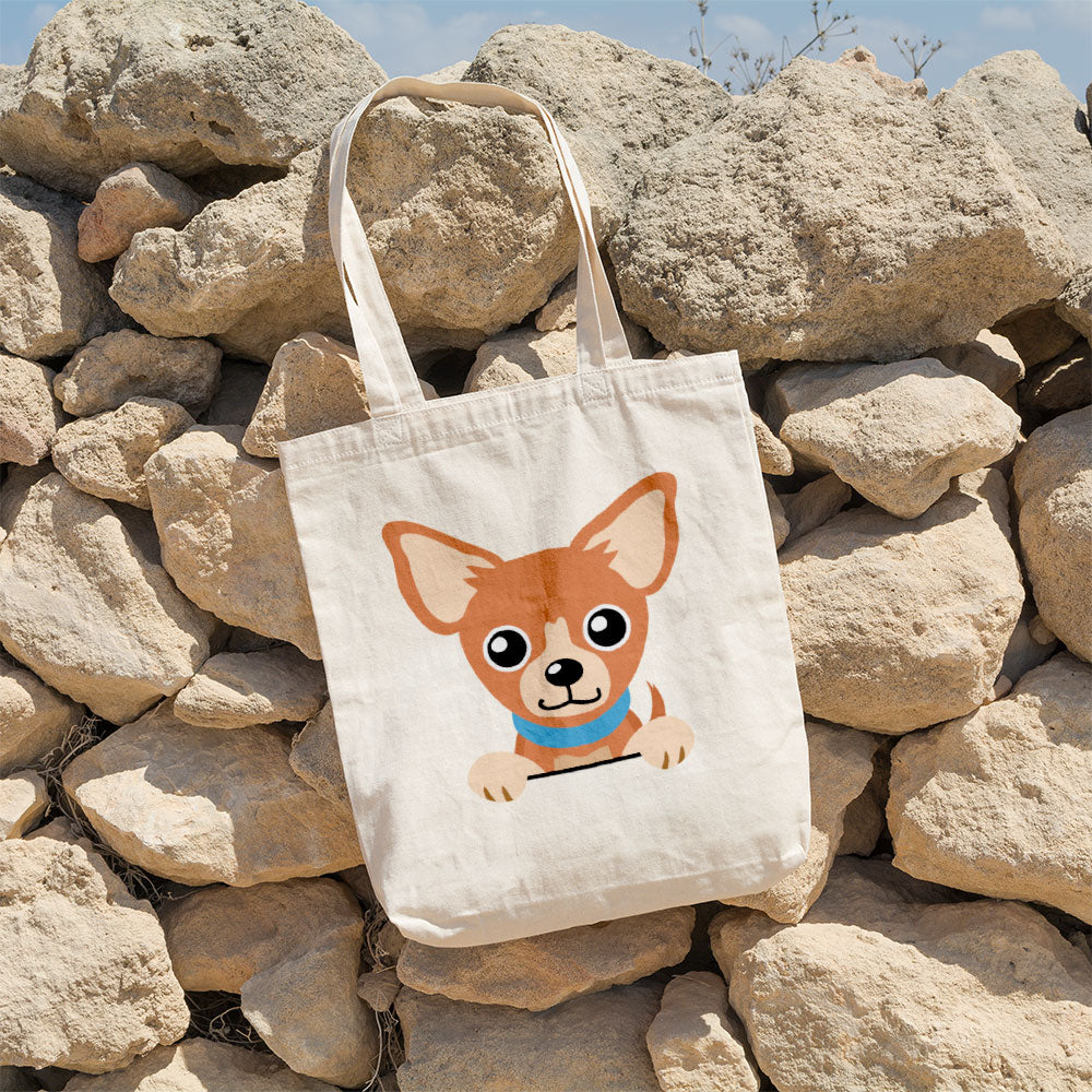 Peeking Chihuahua Totes at $22.95 found at Personalizedpetlovergifts