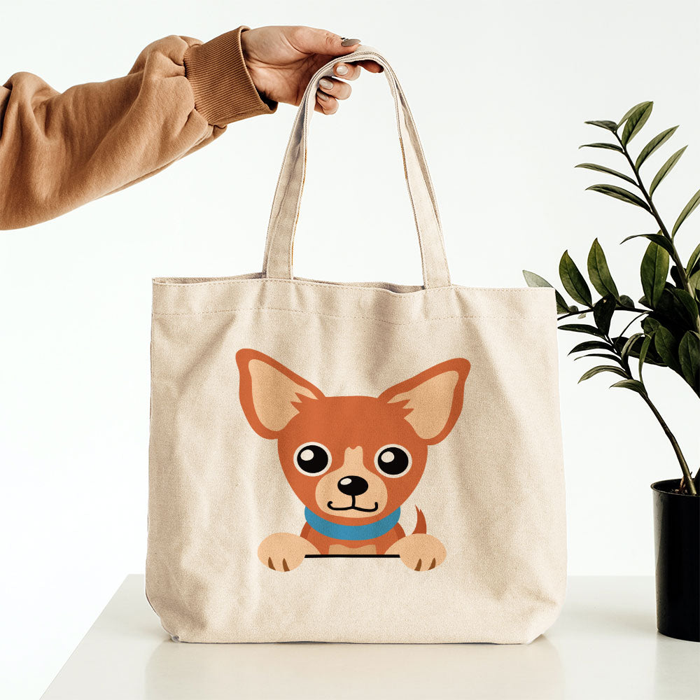 Peeking Chihuahua Totes at $22.95 found at Personalizedpetlovergifts