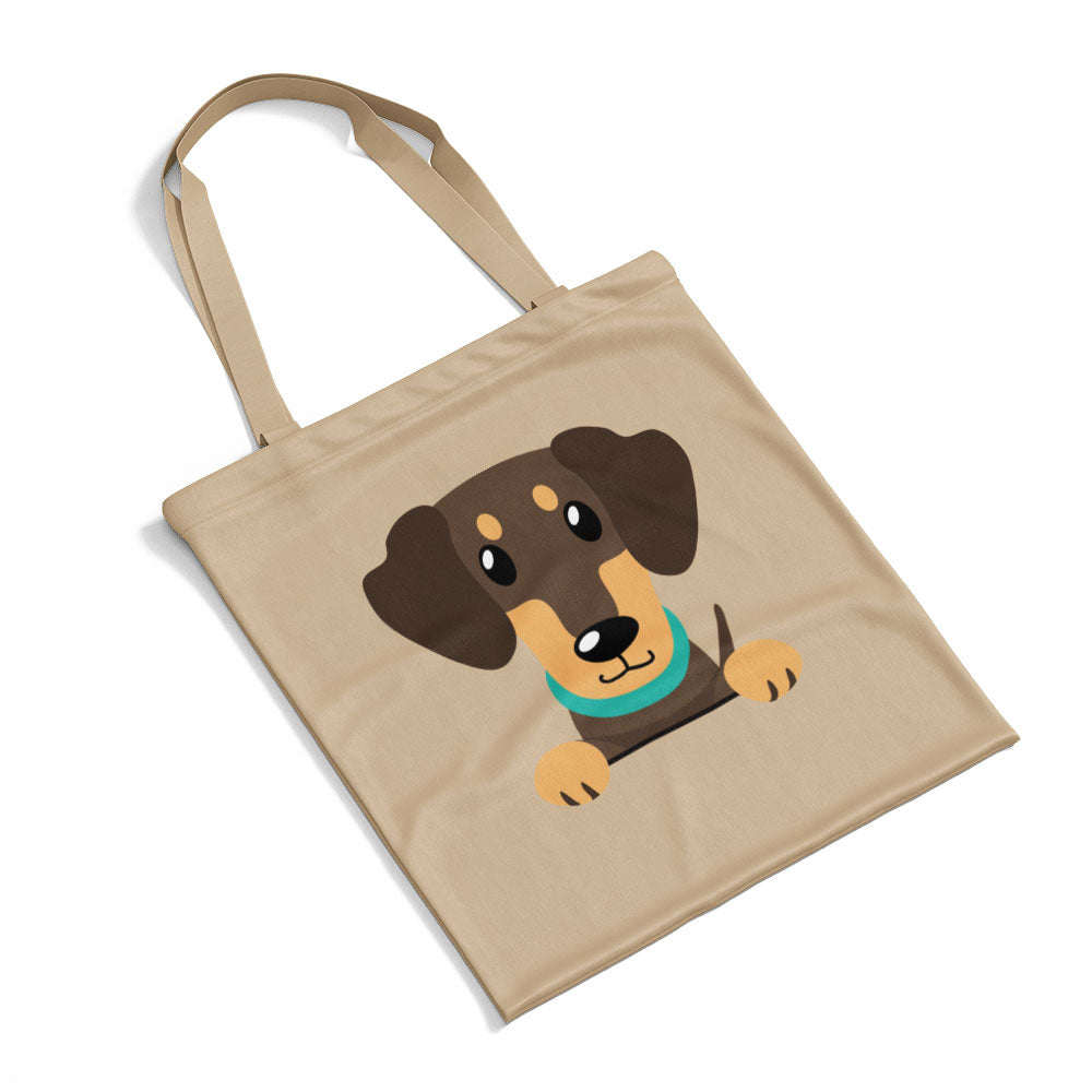 Peeking Dark Brown Dog Totes at $22.95 found at Personalizedpetlovergifts