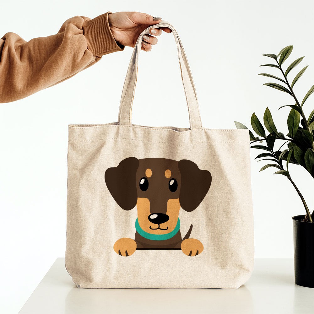 Peeking Dark Brown Dog Totes at $22.95 found at Personalizedpetlovergifts