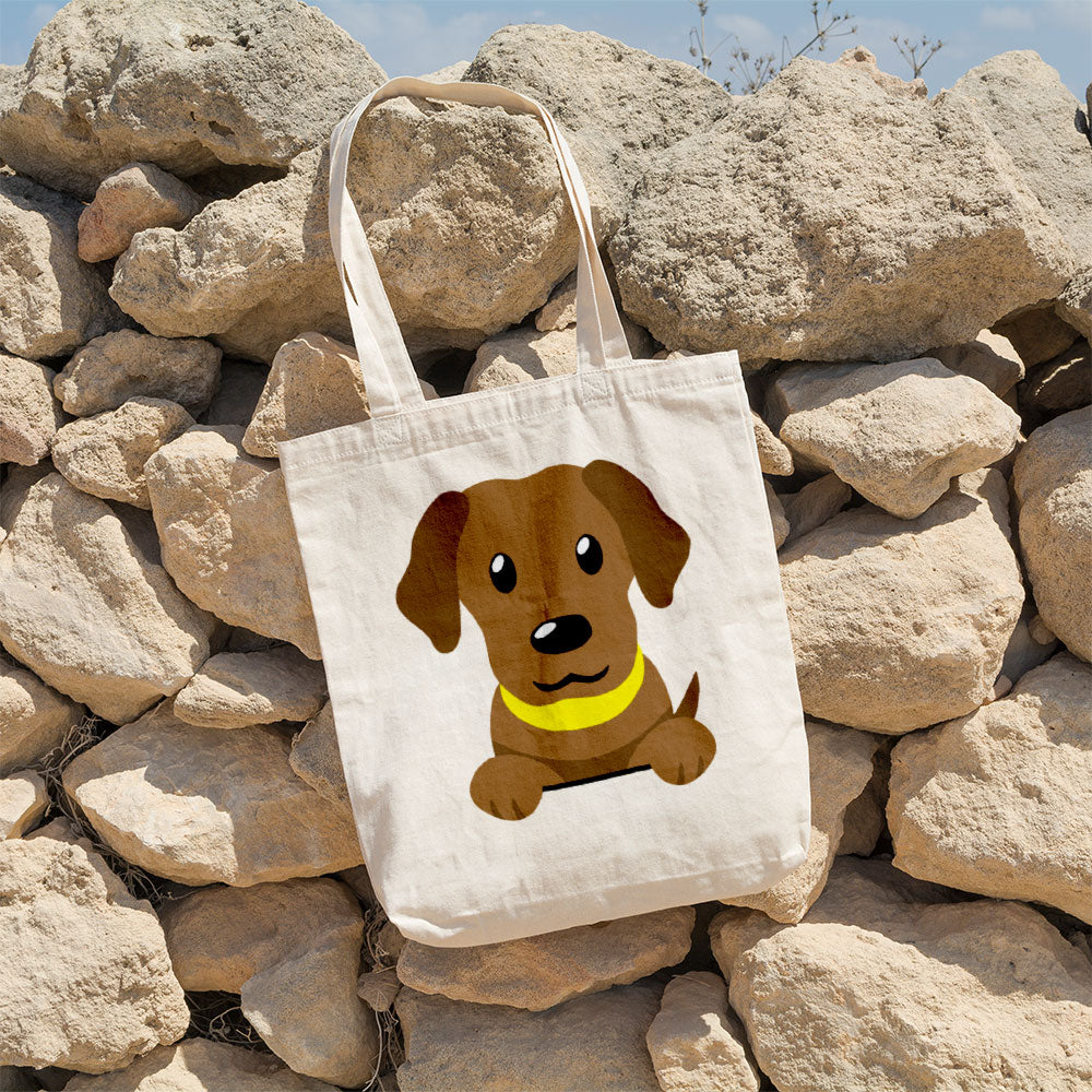 Peeking Dark Brown Puppy Totes at $22.95 found at Personalizedpetlovergifts