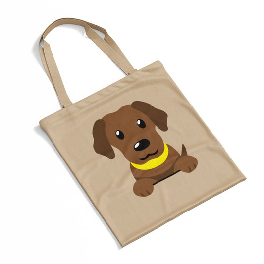 Peeking Dark Brown Puppy Totes at $22.95 found at Personalizedpetlovergifts