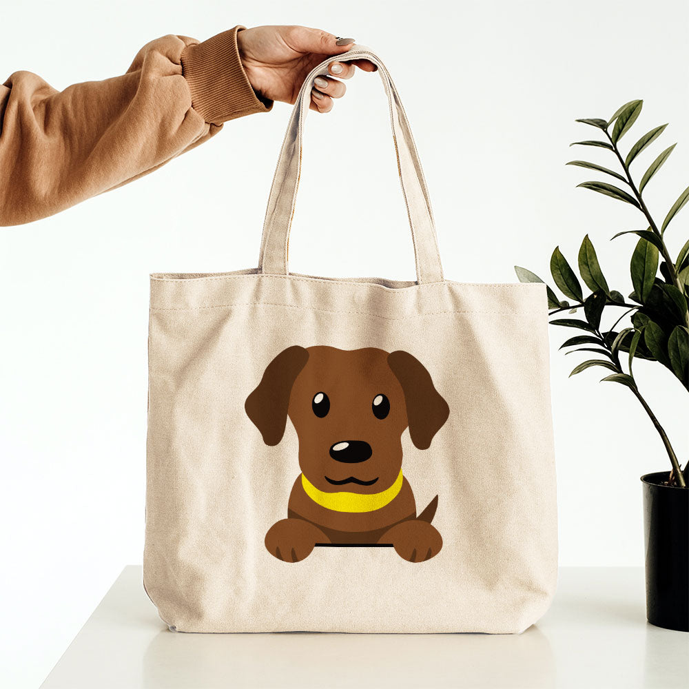 Peeking Dark Brown Puppy Totes at $22.95 found at Personalizedpetlovergifts