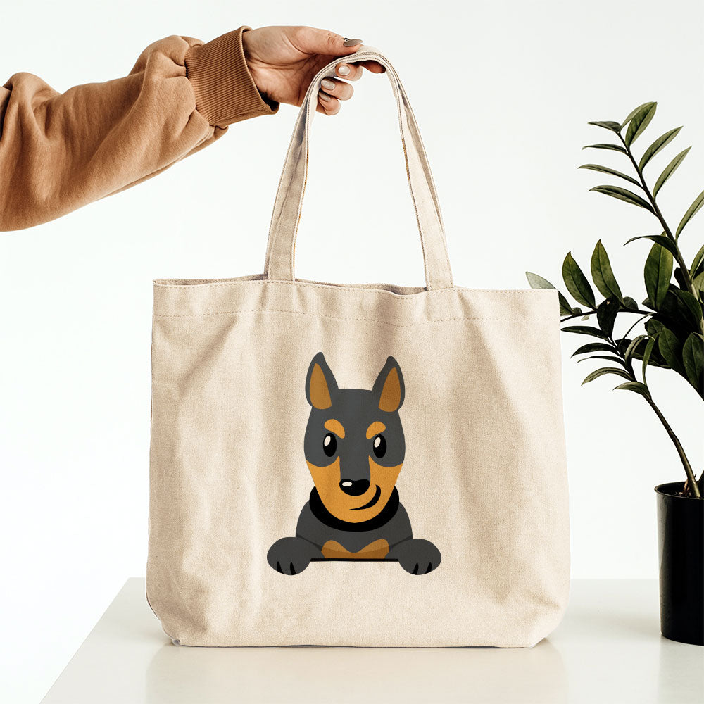 Peeking Dobberman Totes at $22.95 found at Personalizedpetlovergifts